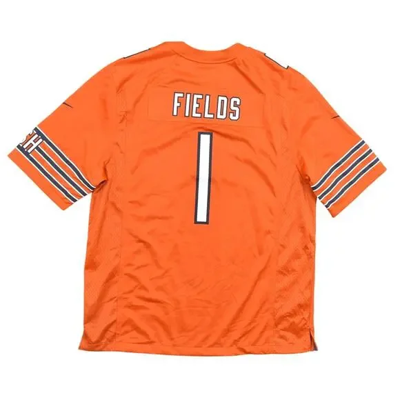 Nike Orange NFL Jersey Football On Field Chicago Bears Fields #1 Size XL - Picture 2 of 10